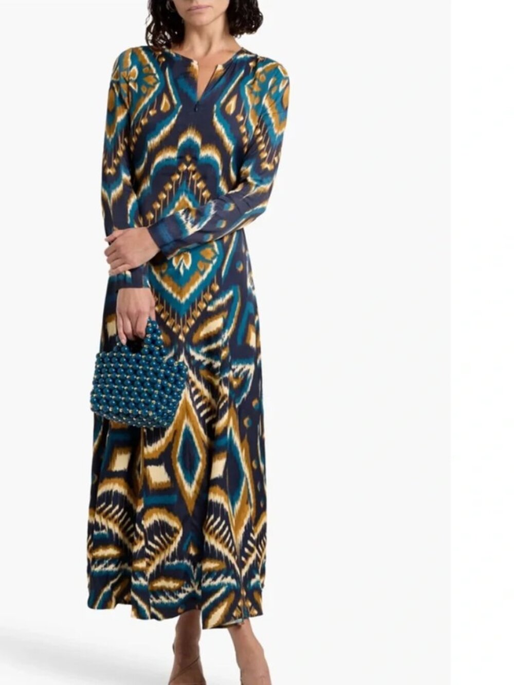 Farm Rio Pineapple Ikat Midi Dress, NWT, M